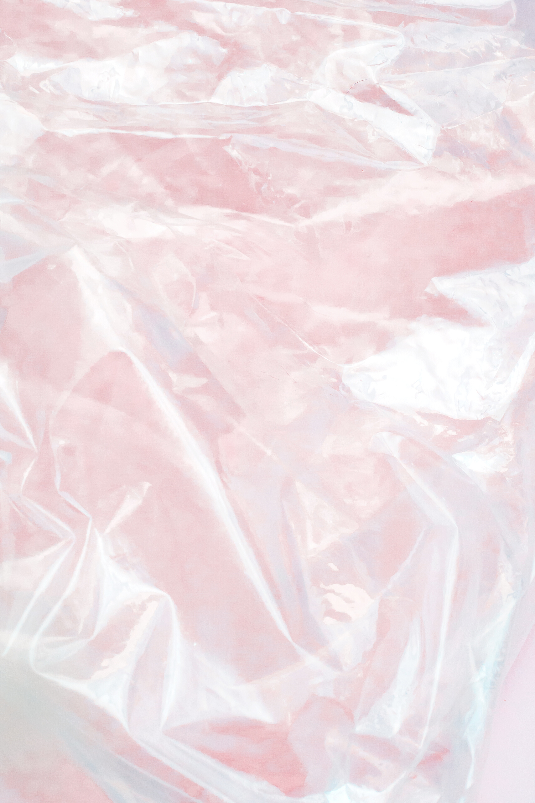 Clear Plastic on Pink Background